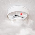 smoke detector or household fire alarm at home