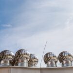 ventilation system against the blue sky